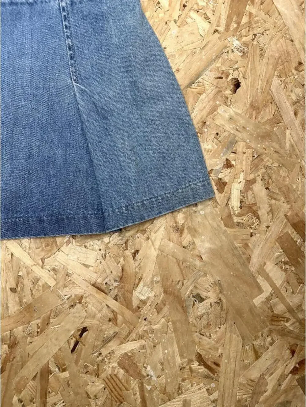 Zara Denim Pleated Mini Skirt Womens Size Small Blue Jean Belted Side Zip